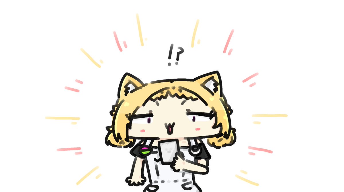 1girl solo animal ears blonde hair white background chibi cat ears  illustration images