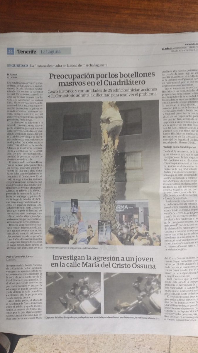 AsipalLaguna's tweet photo. @LuisYeray_Psoe más preocupado por su propia proyección política que por solventar la inseguridad del municipio de @aytolalaguna_es sigue sin dar solución a los #macrobotellones y #agresiones que siguen llevándose a cabo sin control día tras día en el #cuadrilátero. https://t.co/eblYupcOek