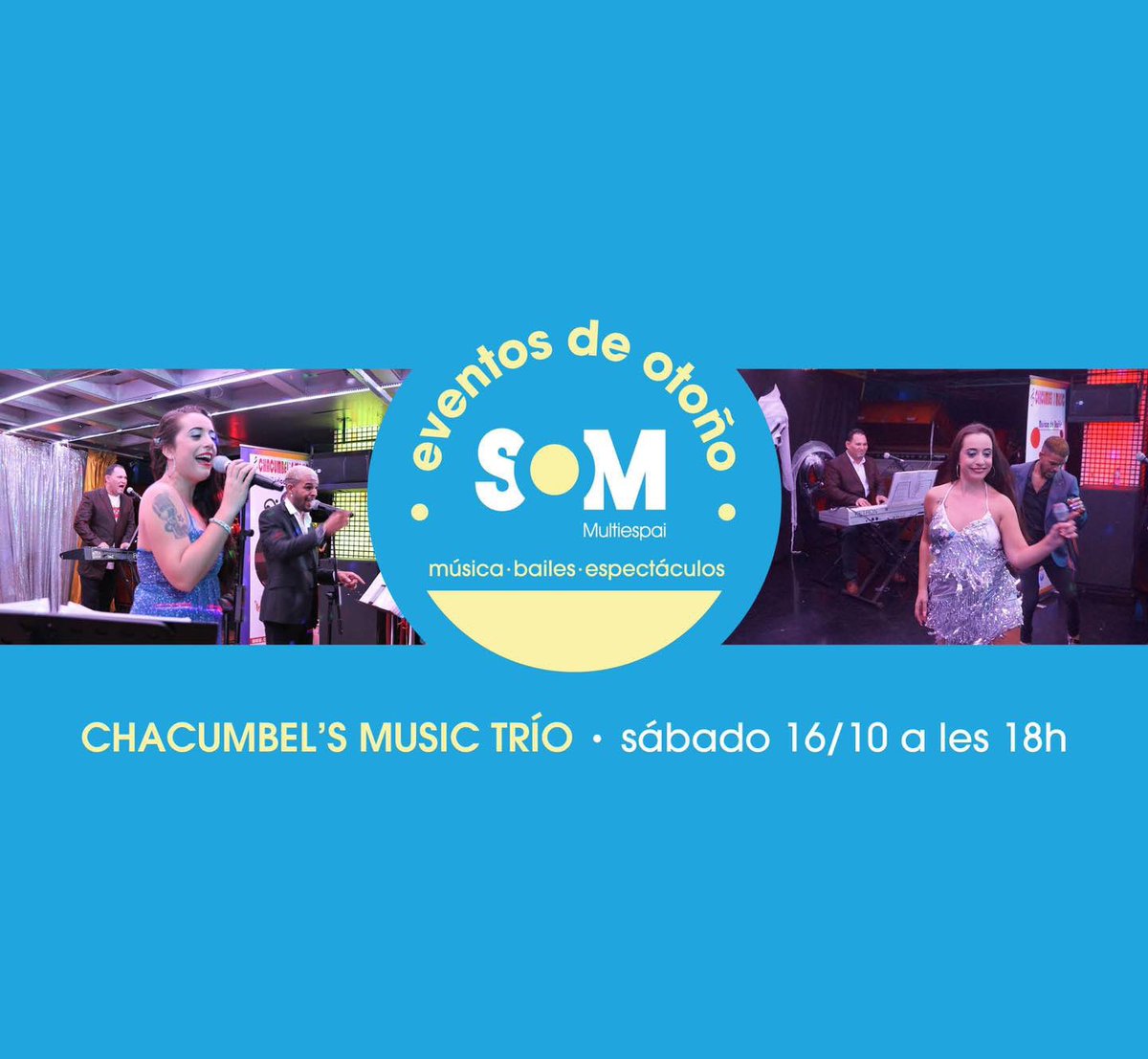 ¡Hoy tienes una cita con #ChacumbelsTrio! 📣

Con una amplia experiencia en el mundo de la música, este trío de gran recorrido musical (Sala Tango de Barcelona, Jamboree, etc…) os dejará con ganas de más!

📍 ¡Os esperamos el sábado a las 18h en la Plaza Central!

#SOMMultiespai