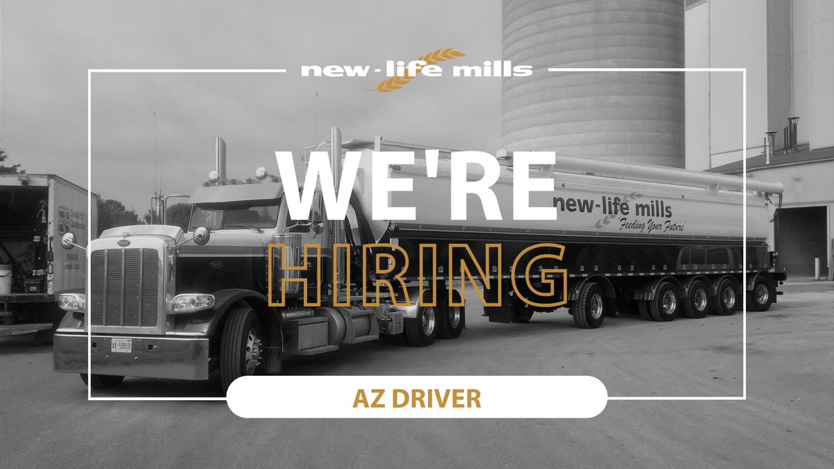 NewLifeMills's tweet photo. #Listowel and #Denfield are hiring #AZDrivers to join their professional delivery teams! Learn more -> https://t.co/YMstqoNEpw
#FeedingYourFuture #OntAg #CdnAg https://t.co/YqsCrBbWSA