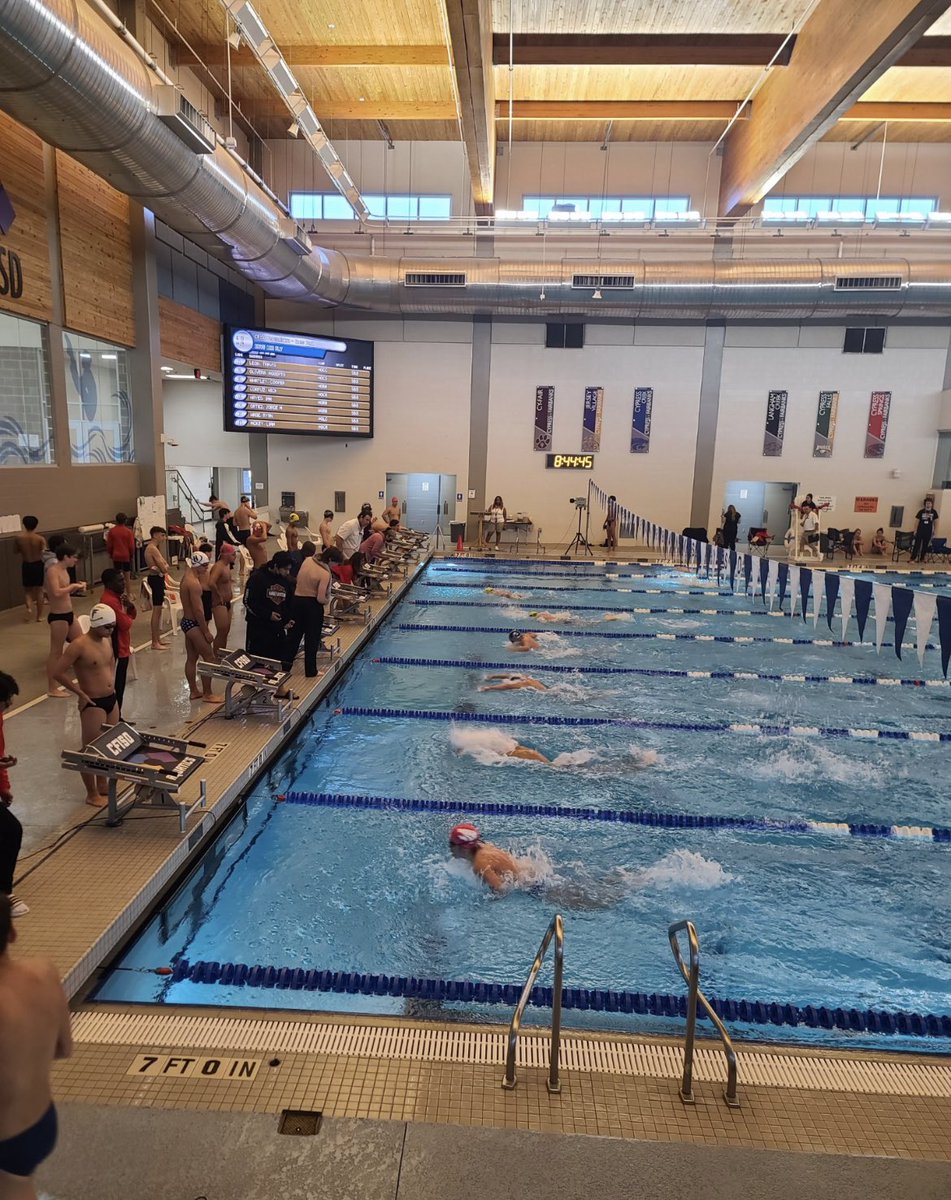 CFISDAquatics's tweet photo. The 2021 Pentathlon is well under way at the @CyFairISD Natatorium! Swim teams from at least 8 of our district high schools are represented today in this annual event, sponsored by the @langhamcreekhs swim team! https://t.co/f0nhWk5imh