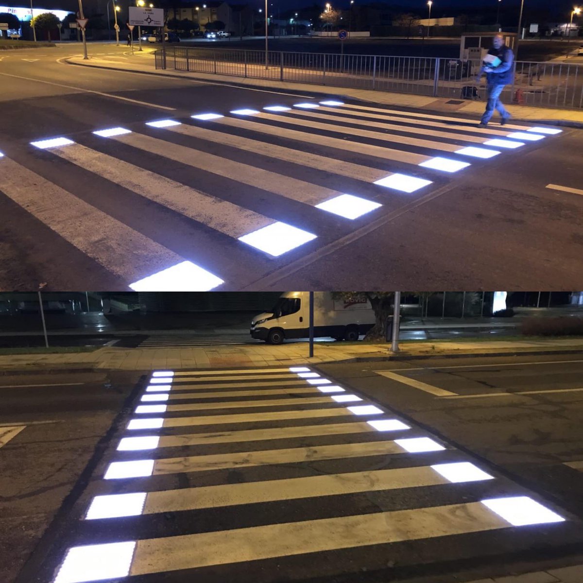 Megatv_py's tweet photo. #MiranaUnPoco💥 | Recorre las redes📳

😱En España y otros países se extiende la estrategia de colocar a los extremos de las franjas peatonales, unas placas lumínicas con sensores que alertan a conductores sobre un peatón. A vos, ¿qué te parece?🤔🙊

🛣️#Tendencia #Megacadena https://t.co/quSDXXdTpy