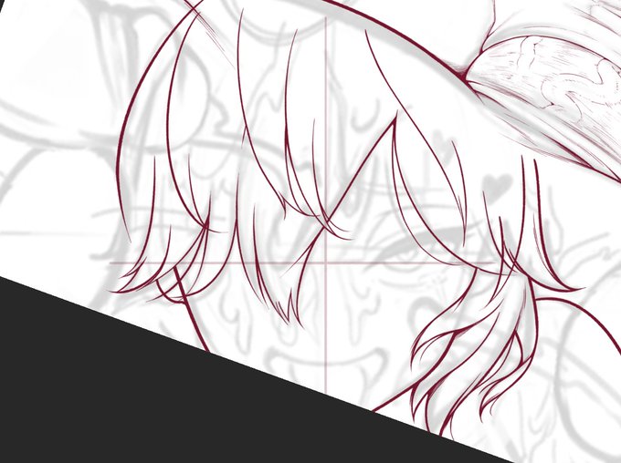 もうちょっとで線画完成じゃ!! 