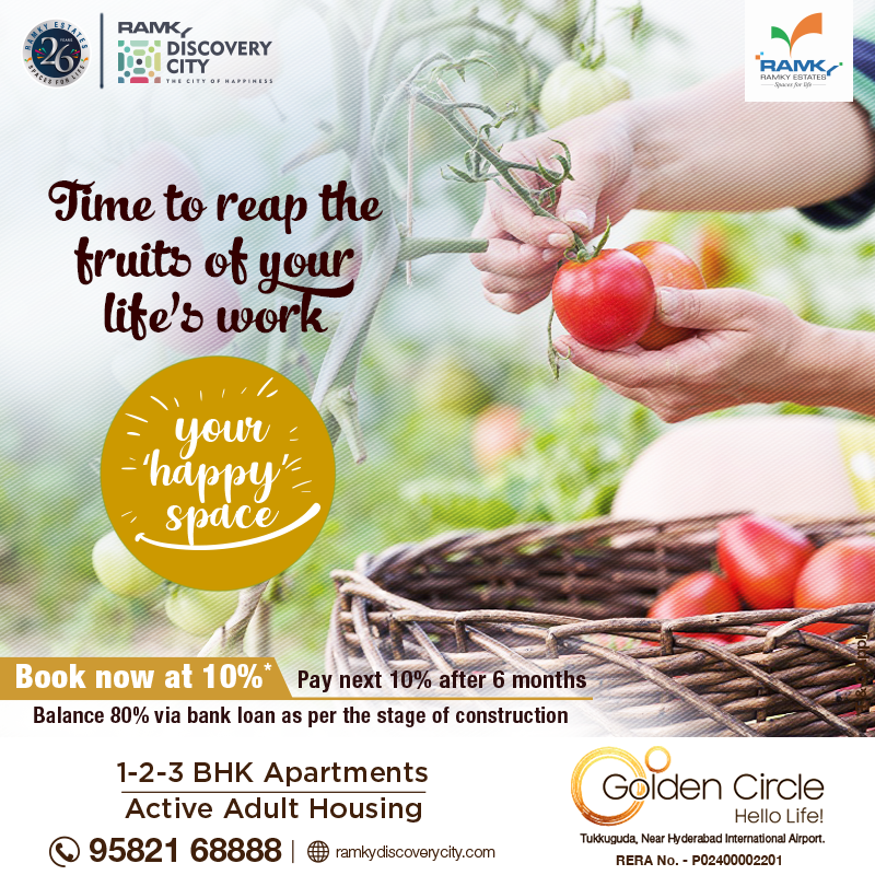 RITLOFFICIAL's tweet photo. #GoldenCircle in #RamkyDiscoveryCity is a great way to relive the life you wished for. It offers a host of amenities to keep you actively engaged through the day. Right from a thriving kitchen garden, a fully equipped club house, ample green spaces and a host of activities. https://t.co/1WzEFHWyqO