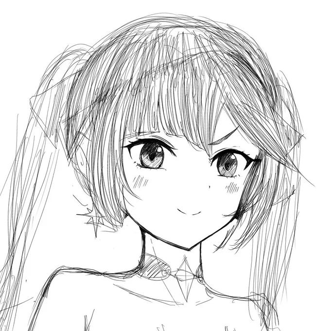 一度ボツにしたモナのラフです 