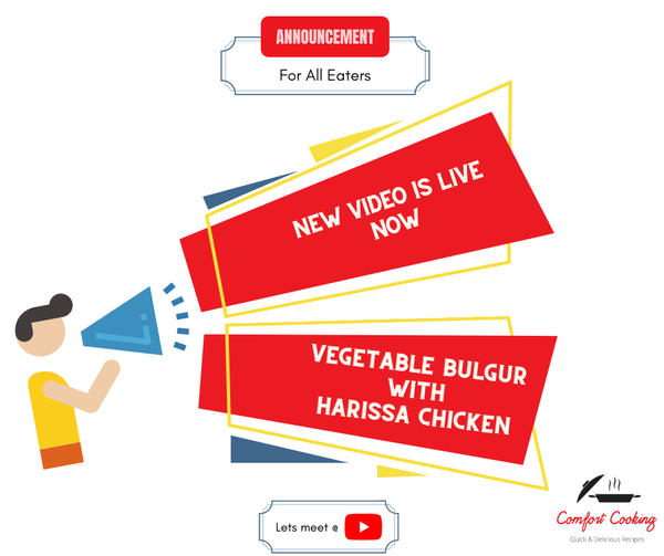 comfortcooking9's tweet photo. Vegetable Bulgur with Harissa Chicken 🤩
Full recipe on our YouTube channel:
https://t.co/Hqcvi5B8U3
follow us on facebook;
https://t.co/OllIfLo2ai
follow us on instagram;
https://t.co/R1YSI4ty7i
#comfortfood 
#Cooking 
 #DeliciousFactoryFood 
 #HealthyFood 
 #Lunchtime 
#Petrol https://t.co/3CJ9EPFuyL