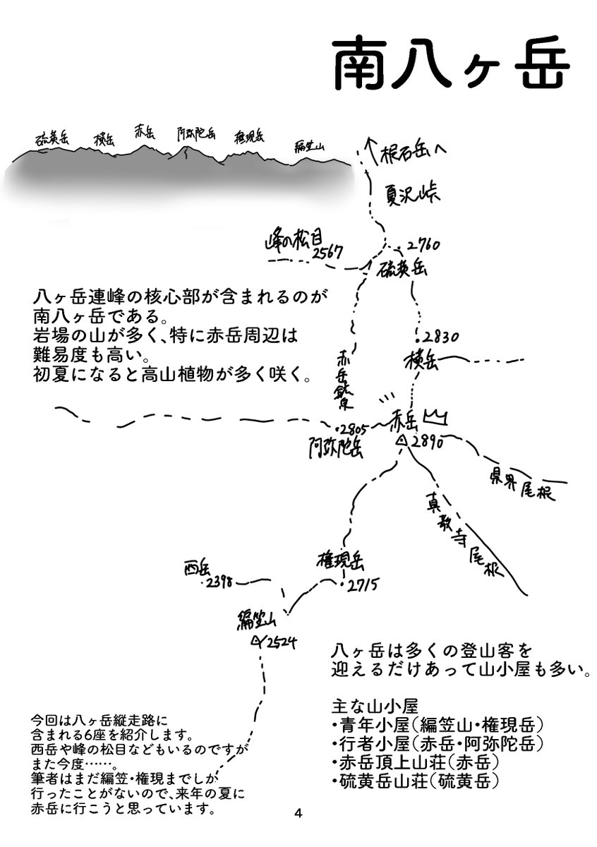 南やつがたけ編。モノクロなのが残念…今度色塗ります。(2/3)#やつプロ 