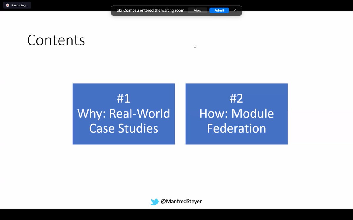 What we will be learning today on MicroFrontends today
from <a href="/ManfredSteyer/">Manfred Steyer</a> 
Join us: us02web.zoom.us/j/81748072246?…
#AngularNigeria #UsingAngularAtScale