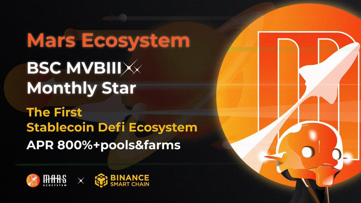 #MarsEcosystem is selected as a Monthly Star in the Binance September #MVBIII program!🎉

🔥#Giveaway for celebration

1. follow&amp;❤️
2. RT with tags #MarsEcosystem #XMS #Bsctomars  tag 3 friends
3. Join t.me/mars_ecosystem 
4. Fill in: forms.gle/e4XHpxowEPNEtR…

💸$1000 in #XMS