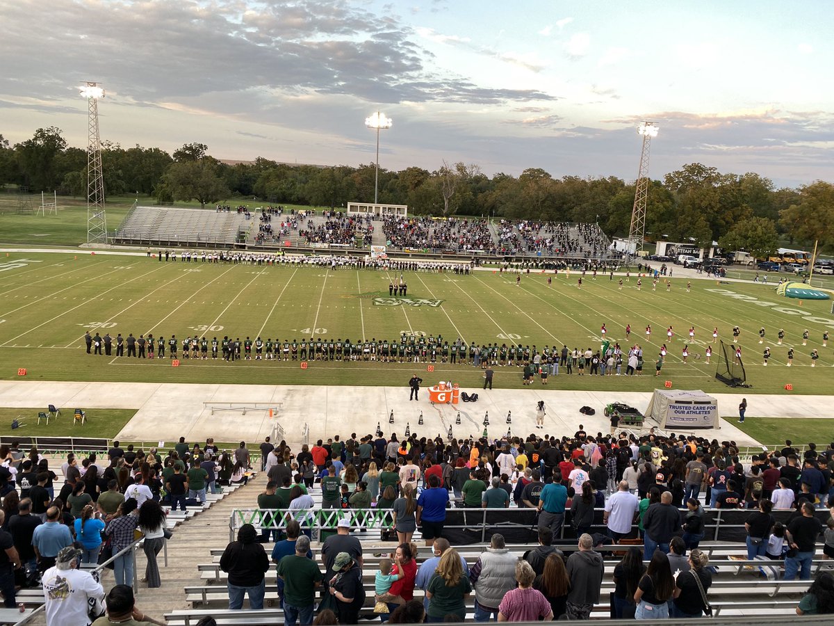 RGCA's tweet photo. Bob and I at the Fire & Armor Bowl! It was perfect weather for a perfect event! This Trustee is super proud of serving Southwest ISD! SW Legacy HS vs Southwest HS with SW Legacy winning the game 16-10 and SWHS won the food collection Service Project! #swstrong #swisd #wearesw https://t.co/cC1lFAwKEP