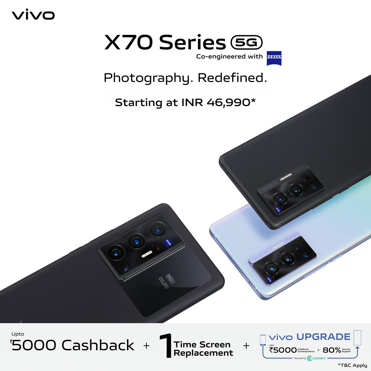 Vivo_India's tweet photo. It's official: #vivoX70Series is a hit! 

This is what the Xperts from @digitindia, @exhibitmagazine and @FoneArena had to say about the latest version of #PhotographyRedefined. 

Get yours today: https://t.co/3U0O5tPvMX https://t.co/YId5BID35P
