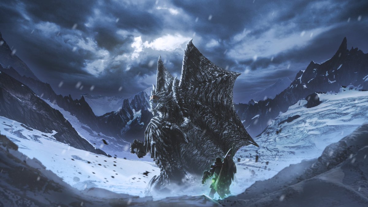 extreme_evolve's tweet photo. 「嵐に舞う黒い影」
#monsterhunter
#モンスターハンター https://t.co/95pMzyjJai