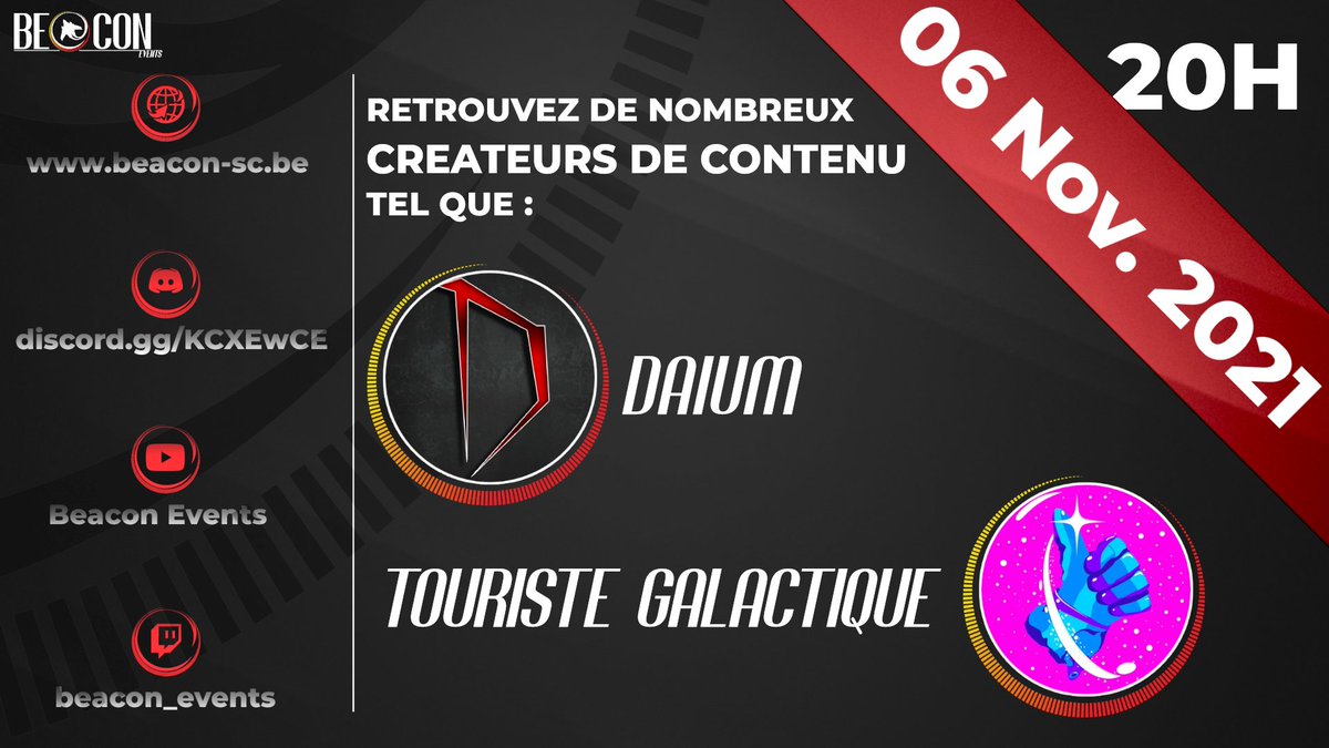 BeaconMagFR's tweet photo. Hello📢
Cette grande soirée d'annonce de la BE@Con du 6 novembre approche avec de très nombreux invités qui viendront vous parler de la BE@Con. Suivez le Twitch pour ne rater l'ouverture du Show sous aucun prétexte❗️ 
https://t.co/ISiDFmtsUo
@DaiumYt @TGalactique @BEACON_belgium https://t.co/1RTCzFRiBV