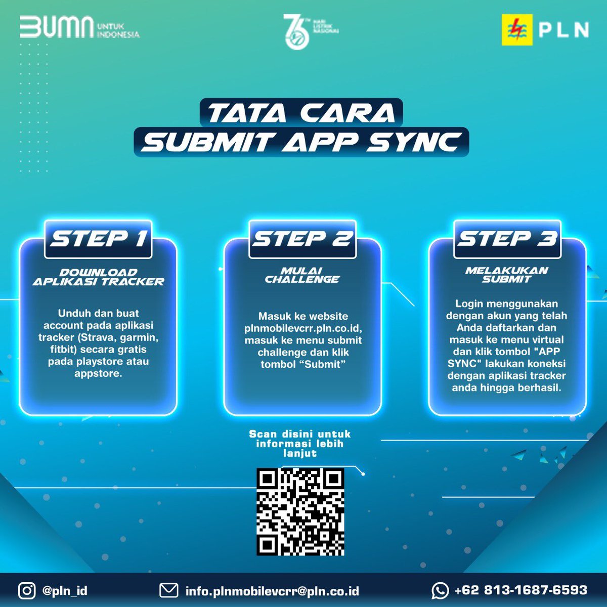 pln_sulselrabar's tweet photo. Hi Electrizen!
Periode Challenge PLN Mobile Virtual Charity Run &amp; Ride DIMULAI.
.⁣
#PLNMOBILEVCRR2021
#TerangNegerikuTangguhIndonesiaku
#HLN76 #PLN #RunToTheLight #RideToTheBright #PLNPeduli https://t.co/BnxkJyXcVC