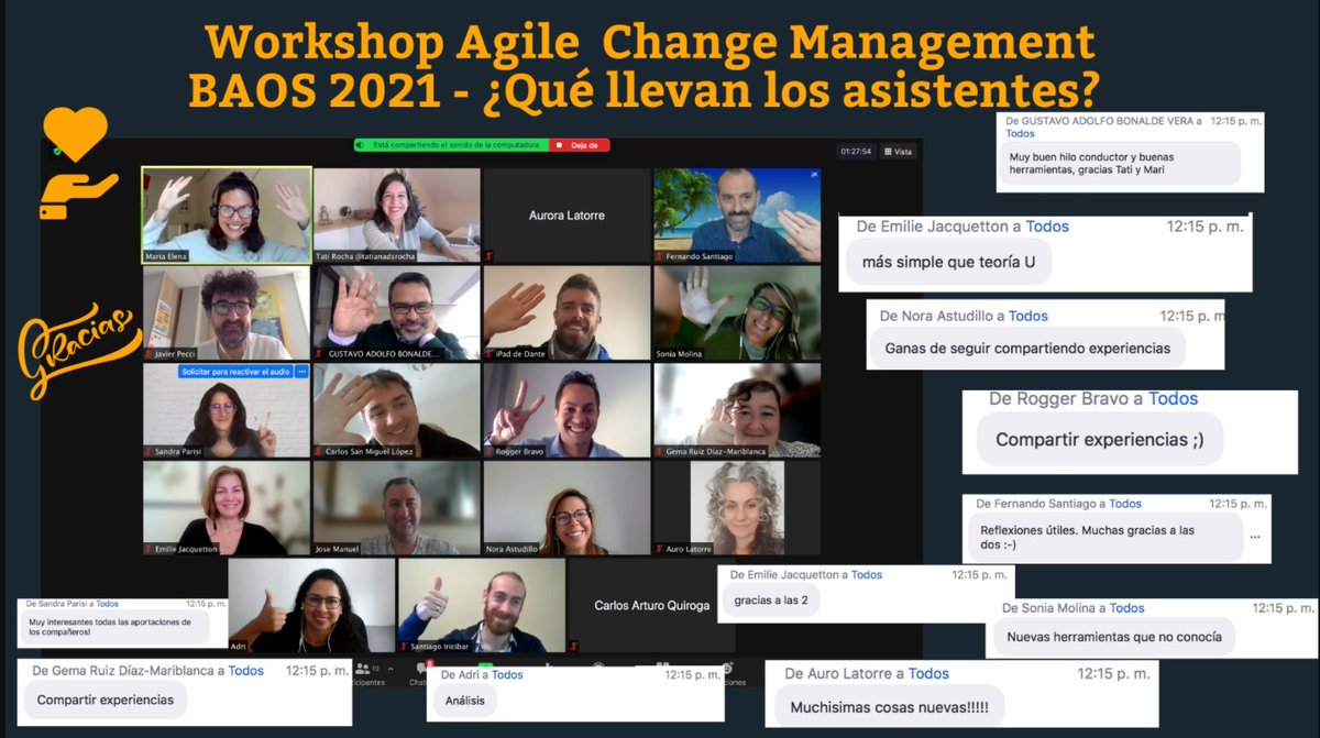 Aqui en #BAOS conversando de Change Management gracias a todos los asistentes y a mi compañera <a href="/tatianadsrocha/">Tati Rocha</a> siempre buena energía!