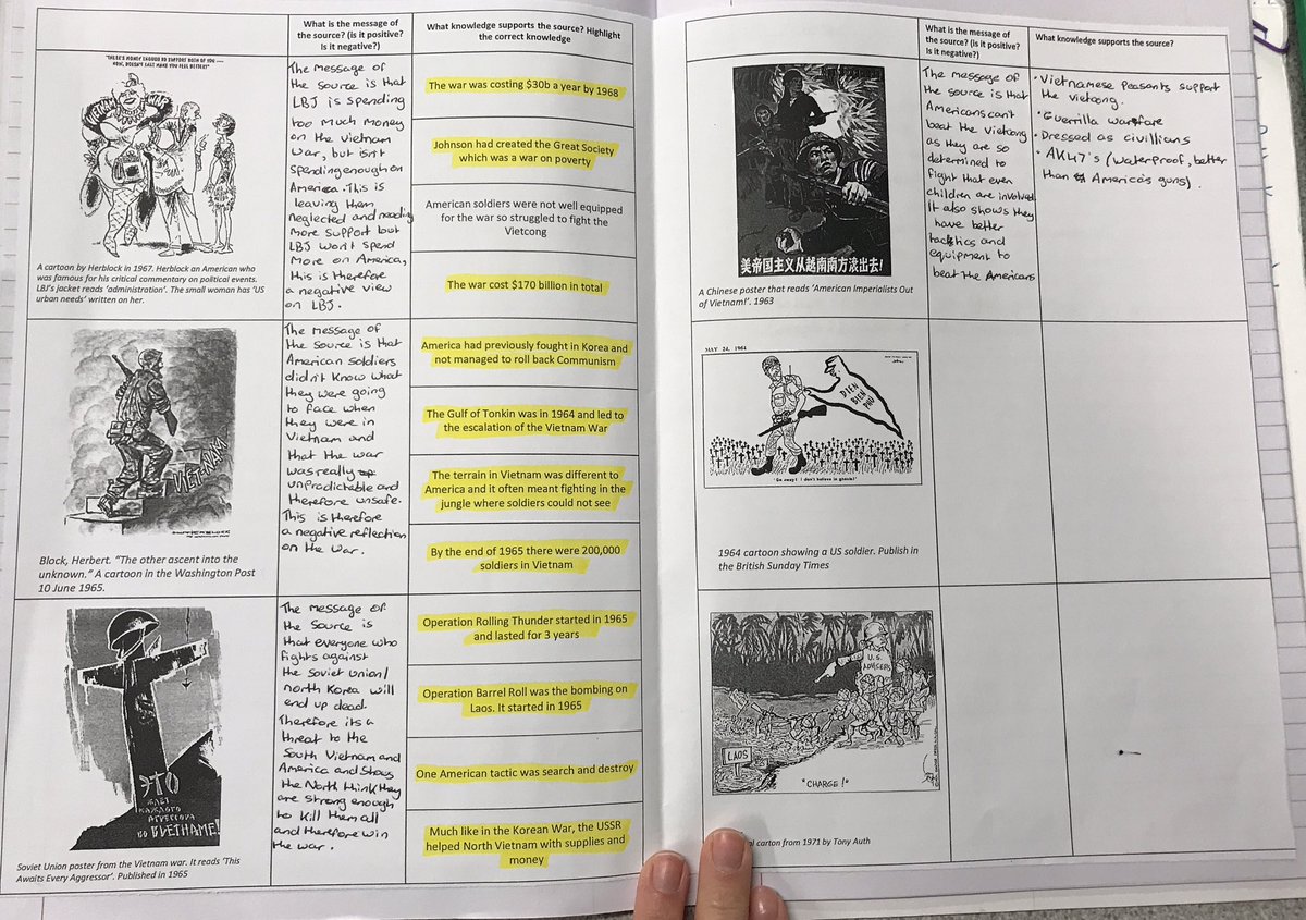 A weakness of our kids is reading sources. Following a homelearning I did a lesson on the message of sources. We analysed sources, worked out the message and then matched up knowledge to the source. Really revealing task! Lots more work needed - but a start!
