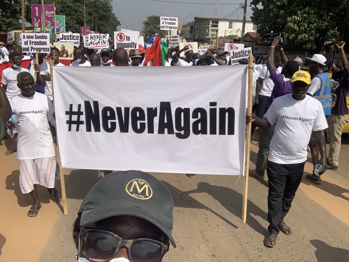 ayeshahHaru's tweet photo. Highlights of the #Neveragain March . Together we can win this fight to end #impunity in the #Gambia . @WomenInLiberat1 @Gambia_MOJ @AzizBarrow @wavegambia @theANEKED @ActivistaGambia @ARTICLE19Gambia @gambia_vc https://t.co/aX6hfgsLjD