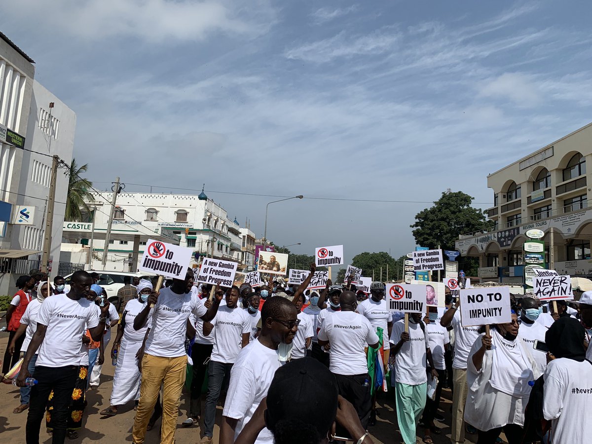 ayeshahHaru's tweet photo. Highlights of the #Neveragain March . Together we can win this fight to end #impunity in the #Gambia . @WomenInLiberat1 @Gambia_MOJ @AzizBarrow @wavegambia @theANEKED @ActivistaGambia @ARTICLE19Gambia @gambia_vc https://t.co/aX6hfgsLjD