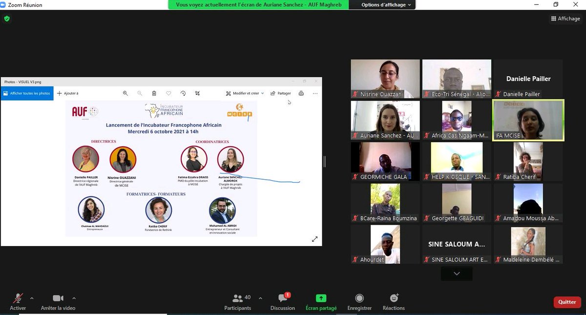 aliounebf's tweet photo. #Cérémonie de lancement de la 4ème édition de l'Incubateur Francophone Africain avec 3 jours de hackathon 100% en ligne. Nous avons eu plaisir à découvrir les 29 projets portés par de formidables jeunes de 15 pays africains.

Ca promet bien ! 
#AUF #IFA #MCISE #EcoTriSEN
#kebetu https://t.co/ZVDIpjpC8F