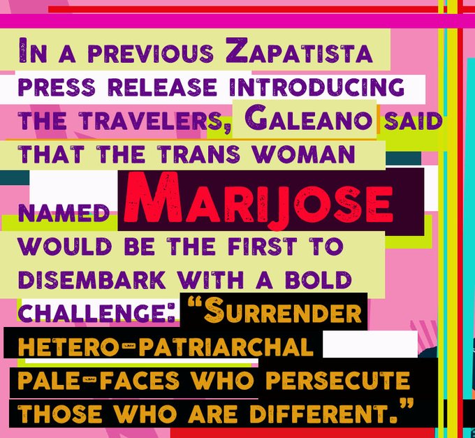 Just a reminder that the mask-wearing Zapatista delegation who have travelled from Chiapas to Europe on the #JourneyforLife come with a trans-inclusive challenge #LaGiraZapatistaVa