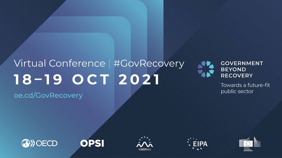 📡#GovRecovery 2 days away❗
Coming together to reimagining the future of public sector innovation!

🗂️17 sessions
🗣95 speakers 
REGISTER: oe.cd/GovRecovery 
Topics: 
🔸Agile regulation
🔸Co-creation
🔸Strategic foresight
🔸Behavioural insights
🔸Innovation friendly reg