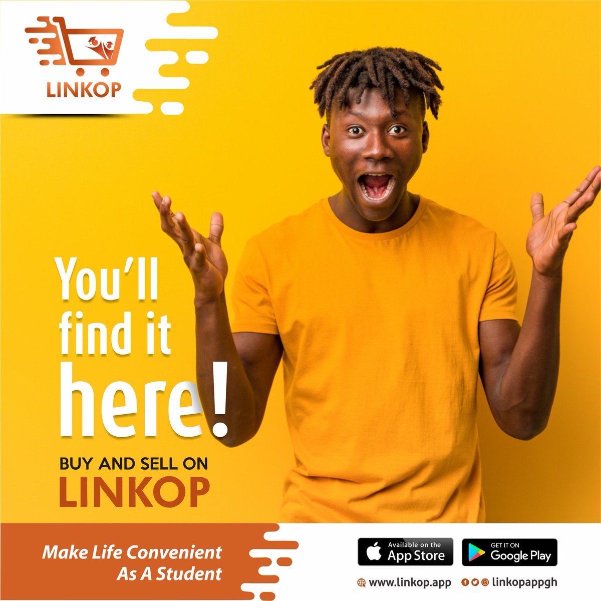 Linkop_App's tweet photo. You'll find all your buying needs on campus on @linkopappgh.

All you need to do is download and sign up on https://t.co/wPsP4nwhq4

Let's Go!!!

#linkop #campus https://t.co/3W32DWRjrw
