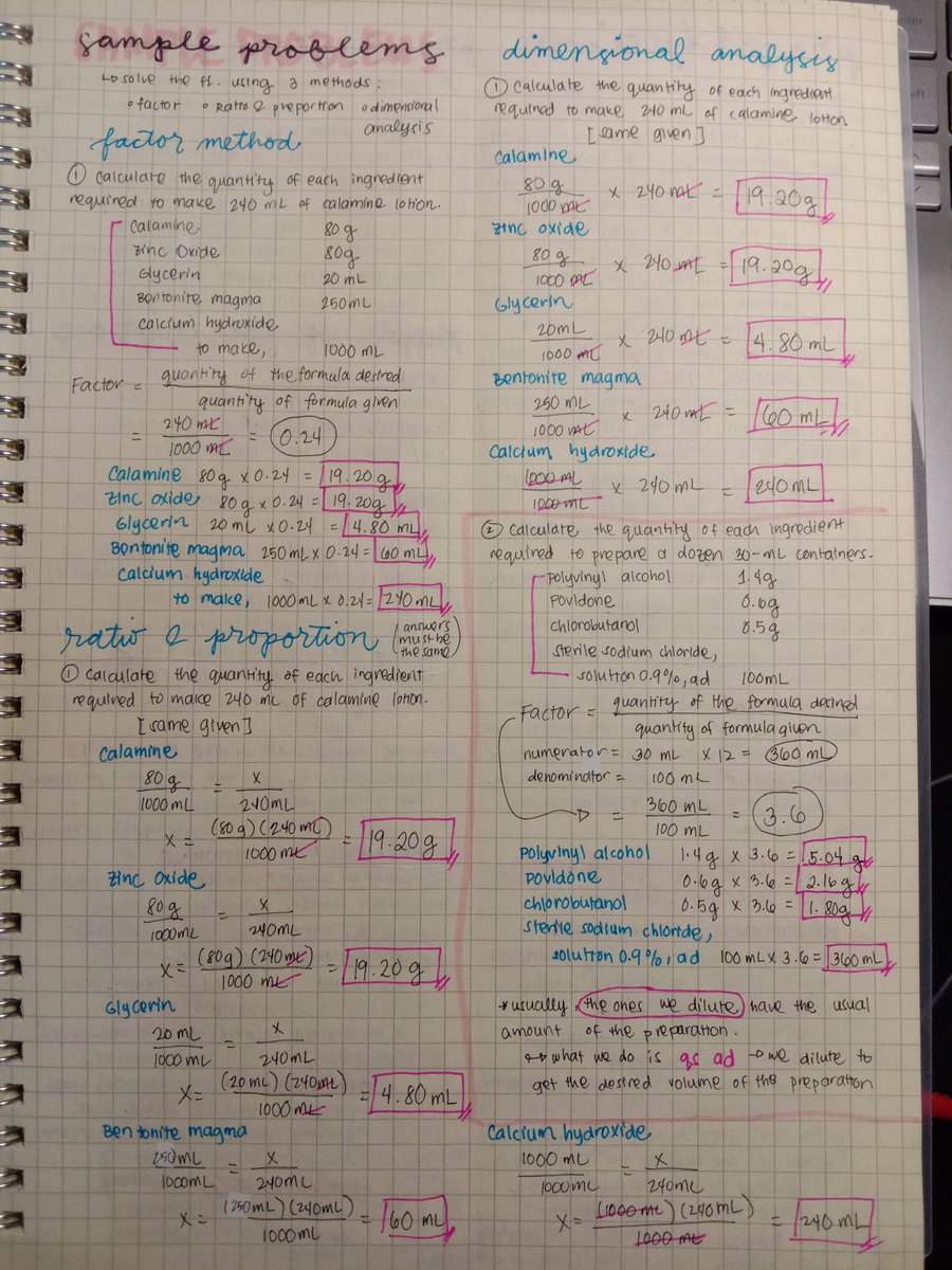 kianamycin's tweet photo. PHCL LEC NOTES

hi, studytwt! the notes here are about reducing and enlarging formulas (3 methods), prescription (kinds + parts + interpretation), and medical and clinical symbols in prescription and medication orders.

pasensya na sa sulat! nagmamadali aq :(

#studytwtresources https://t.co/M8ScxpLFLE