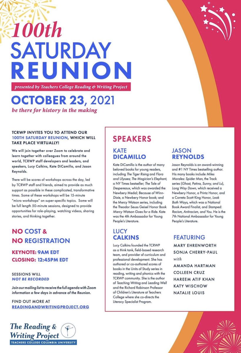 MrLee427's tweet photo. Haven’t posted in a while but happy that my first post back is the 100th @TCRWP Saturday Reunion - this is worth staying up at 12:45am to see a team of awesome developers! Hope to see you there! #TCRWP #neverstoplearning https://t.co/Ge5lyjiU2F