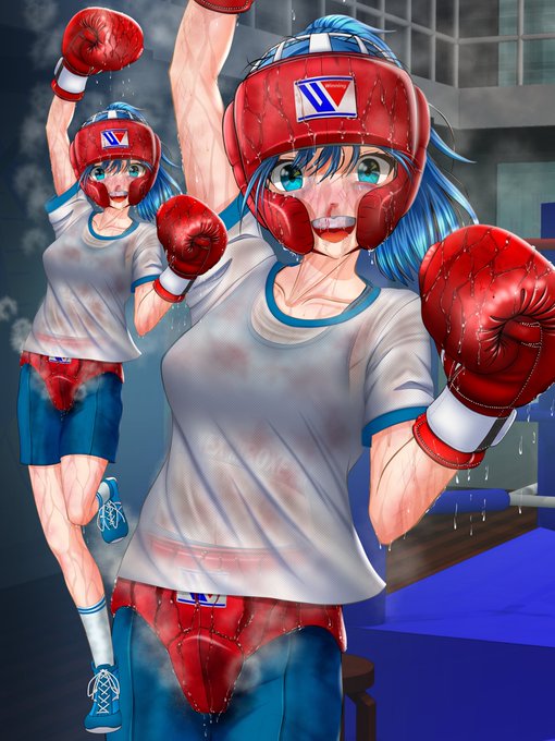 ↑の着せ替えで、体操着を着てスパーリングに臨んだ新入部員ちゃんです(^o^)用具は赤にしました(部の共用なのでどの色になるかはその時次第という感じです)(^^) 