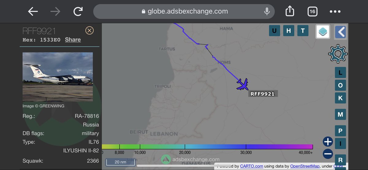TheSnoopySnoop's tweet photo. #RFF9921 #1533e0 RA-78816 #IL76MD Военно-воздушные силы России Russian Air Force 🇷🇺 

Heading over #Syria 31,000ft

#haveglass #planespotting #AvGeek #milair #Russia https://t.co/PiTXAwoN4x