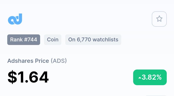 Icomj's tweet photo. Buy little amount of $Ads
5$/10$ Depand on You...

I hope its Shock You ( Big Profit )

Check Its trading info form #Coinmarketcap

Note :- 
Trading  Always Riski so before invest must #Dyor
#adshare @adsharesNet #Crypto https://t.co/31ssZn551v