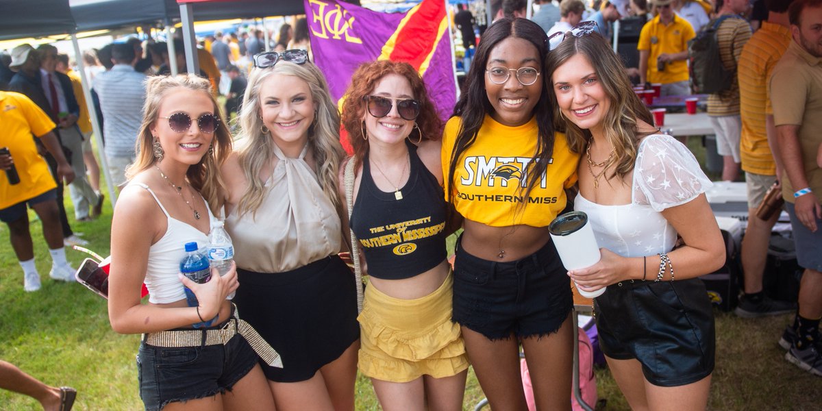 It's game day at The Rock! 🏈 Join us in M.M. Roberts Stadium for the Southern Miss vs. UAB football game! The kickoff is scheduled for 2:30 p.m. but make sure to check out the vibrant tailgating scene in Spirit Park first. #SMTTT #ChooseUSM
