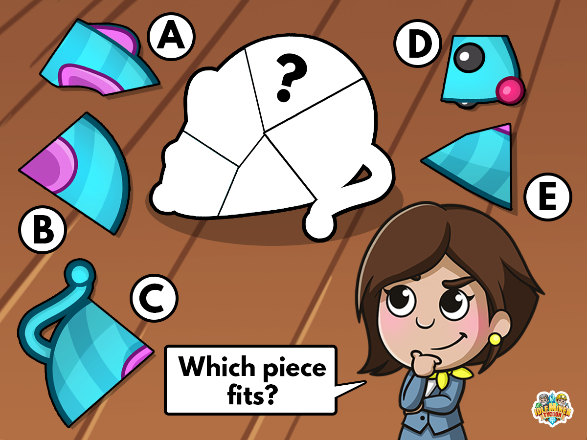 IdleMiner's tweet photo. 😱 Oh no! The Cat Event Mine's kitty cat broke their favorite toy. Can you help us fix it and tell us which piece belongs to "?". 🐭

#IdleMinerTycoon #CatEvent #Toy #Puzzle #IdleGames https://t.co/15mzvLmKWx