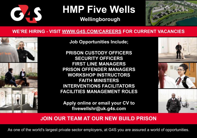 Plenty of opportunities for employment at HMP Five Wells. There is an open day on 26th October @canoetwo @rushdenlakessc where you can come and meet the team, details attached.

<a href="/G4S/">G4S</a>