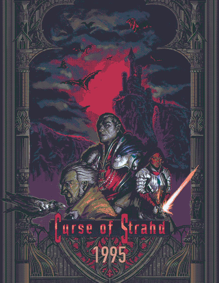 Sapphhyra's tweet photo. Soon this will be unleashed 🦇. A pixelart token set for playing Curse of Strahd like a '95 rpg game.

- 186 tokens: every character and creature that you will encounter in Barovia.
- 12 player tokens, one for each class.

⚰️ arriving on Mon 18 of October, on #DMsGuild https://t.co/0FGOAyjfnq