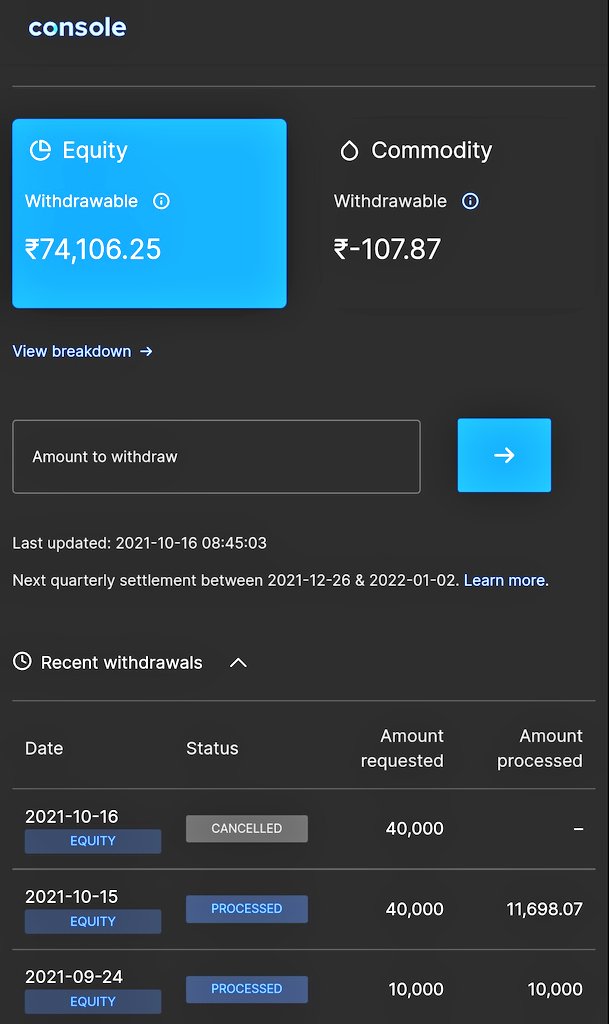 iamg810's tweet photo. @Nithin0dha @zerodha 
Despite having enough withdrawable Balance I have been remitted an amount that's less than that I have requested for. I don't think I need to be at your mercy for taking back my money. So please look into this https://t.co/gzt3ygGUgw