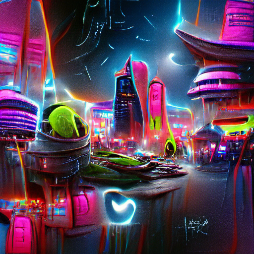 runningonlego's tweet photo. "Neon Space City 1.0", an experimental piece generated by VQGAN.

#digitalart #NFT https://t.co/0r7E3sSSCd