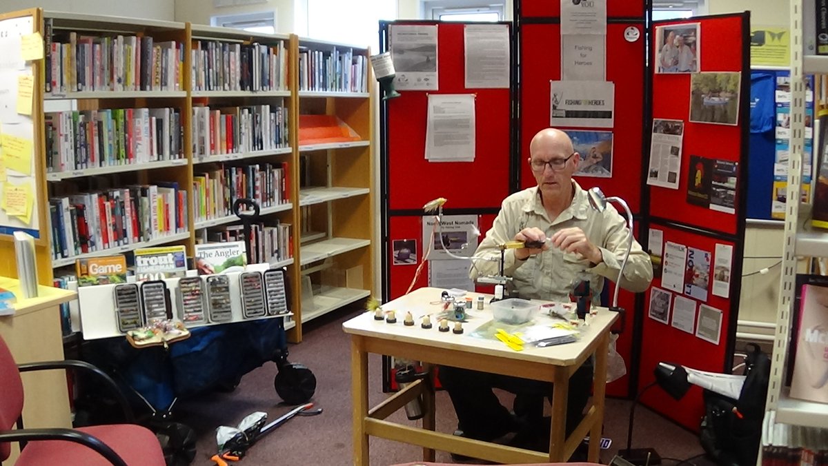 Ant Bigley shared his inspirational story of overcoming testicular cancer. Other contributors were Turbary Woods Owl & Bird of Prey Sanctuary and @LancsLibraries. Colleague Steve promoted fly fishing, demonstrating how to make a fly for the end of a fishing rod. Thank you all