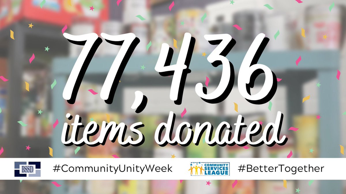 BSSDSPE's tweet photo. Excited to announce that SPE brought in a total of 5,367 items. We crushed our school goal! Our district brought in a total of 77,436 items &amp; raised over $6,200 during #CommunityUnityWeek!

Thank you to the students, staff, &amp; families for your kindness and generosity! #pumapride https://t.co/9N7P4VLwot