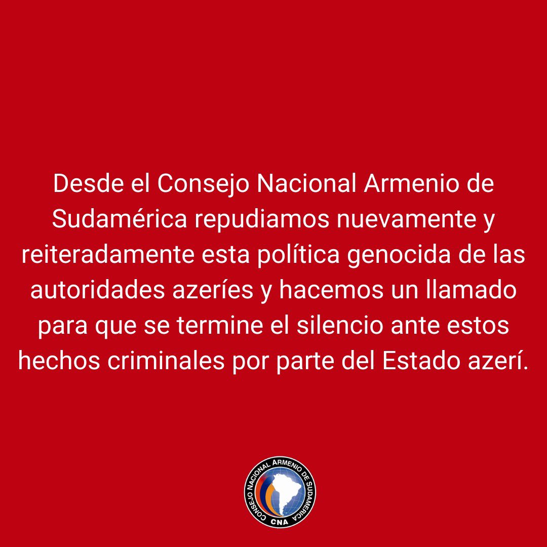 Comunicado del Consejo Nacional Armenio en ocasión de nuevos ataques de las fuerzas azeries.