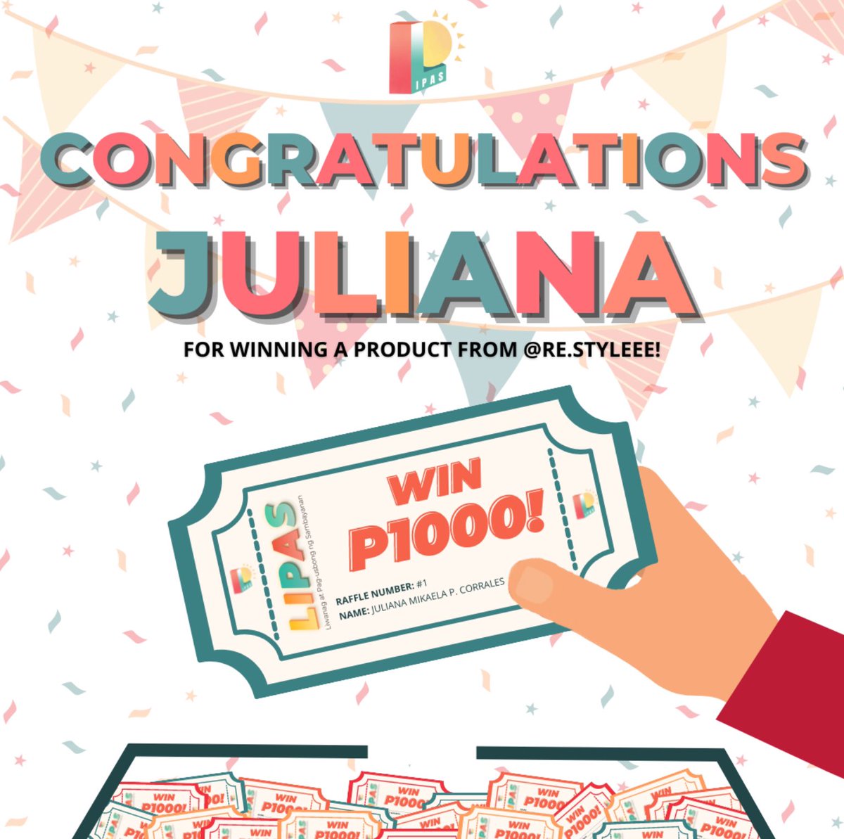 lipas_ph's tweet photo. The moment everyone has been waiting for has come— it’s time to announce our Raffle Grand Winners!

WARMEST CONGRATULATIONS to:

• HEZA ALLYSON C. SERAPIO
• ZILDJIAN MALA M. BAYANI
• SHEILLA MAY R. NAZARIO

(1/4) https://t.co/oBRrxqYbq0