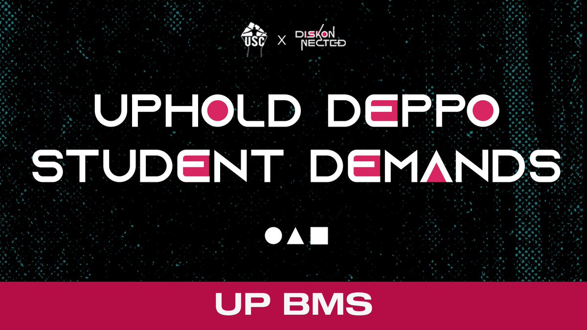 upbms's tweet photo. UP BMS stands in firm solidarity with the UPDEPPO community in calling for a pro-student approach to the remote setup and the clamor for #LigtasNaBalikEskwela!
 
We urge the admin to #UPholdDEPPOStudentDemands! No student shall be left behind! ✊ https://t.co/NKmVu97Uy7