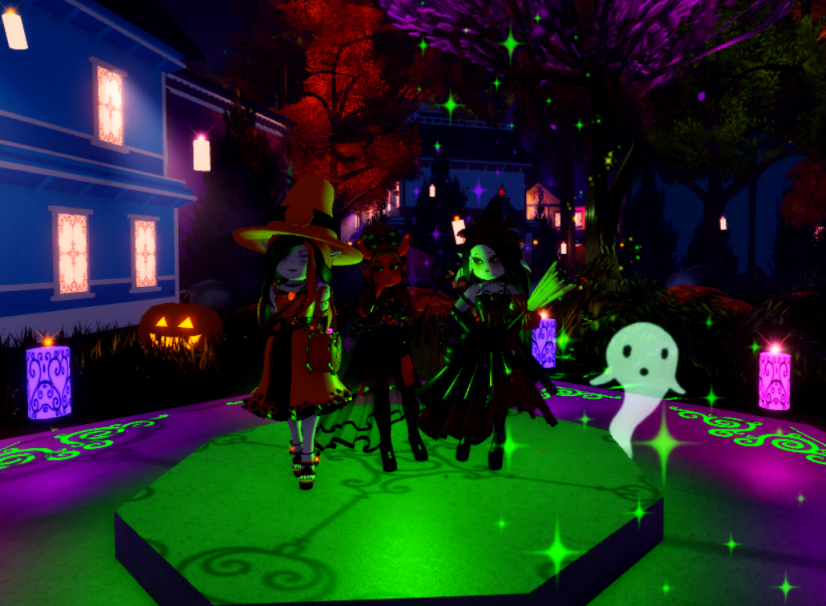 soya_zee's tweet photo. Did a spooky Rh Halloween photoshoot with @LuciusRblx. This was our first ever group photoshoot and it turned out amazing!!! There will be others if you didn't get to join this one💜 #Rhphotoshoot #royalehigh #Rh #Halloween #rhhalloween #royalehighhalloween #rhphoto #witch #devil https://t.co/sdkjlMoHrn