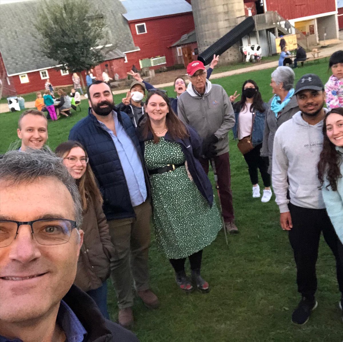 uw_cnerg's tweet photo. Everyone made it out of the corn maze alive - a great way to (finally) celebrate @ohputowskee becoming a Dr! #thirdfridays https://t.co/oio1yuq4un