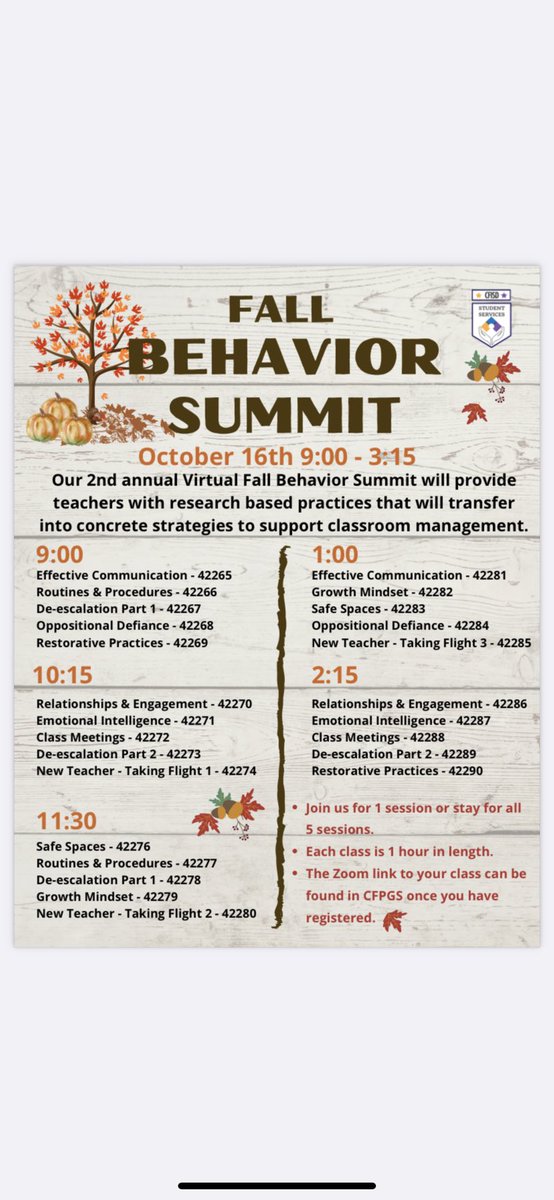 The Fall Behavior Summit is just 63 minutes away! See you there!