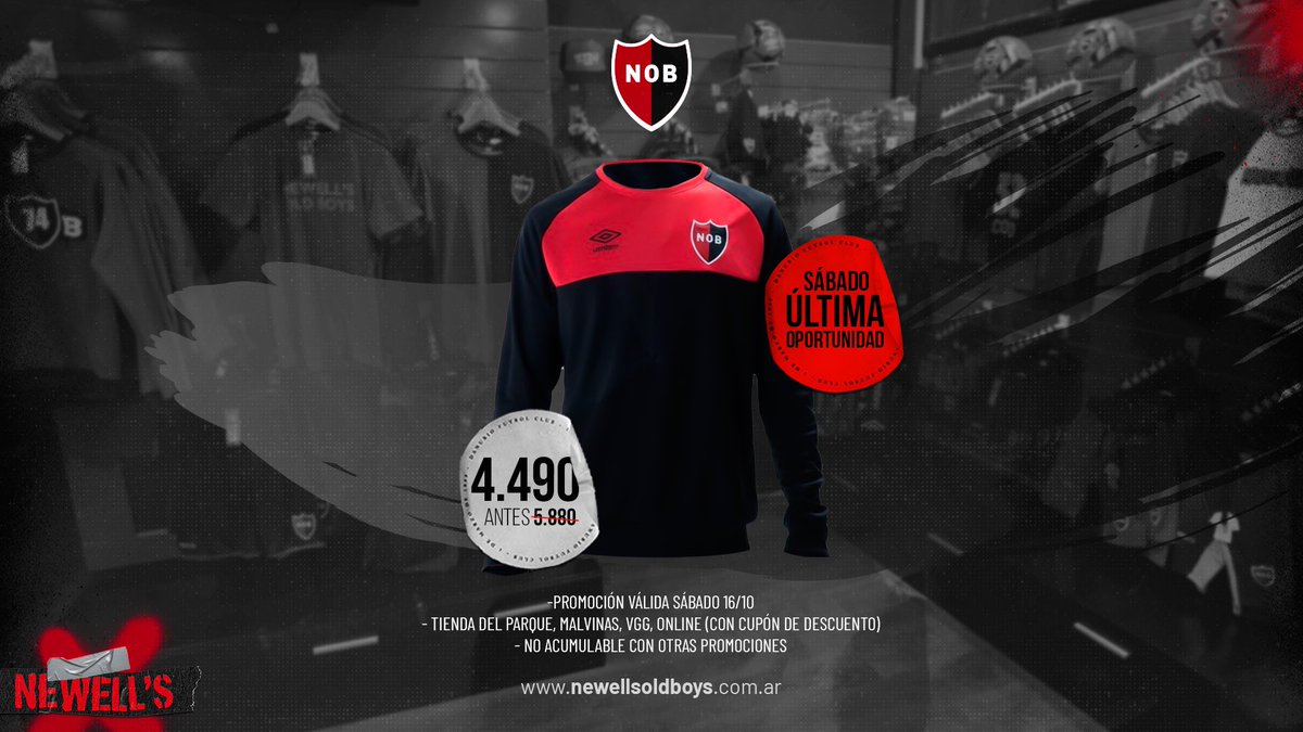 Newells's tweet photo. Sábado, último día de promociones en los locales de #NewellsStore ✅
¡No te pierdas los descuentos! https://t.co/kp6OxYhBCw