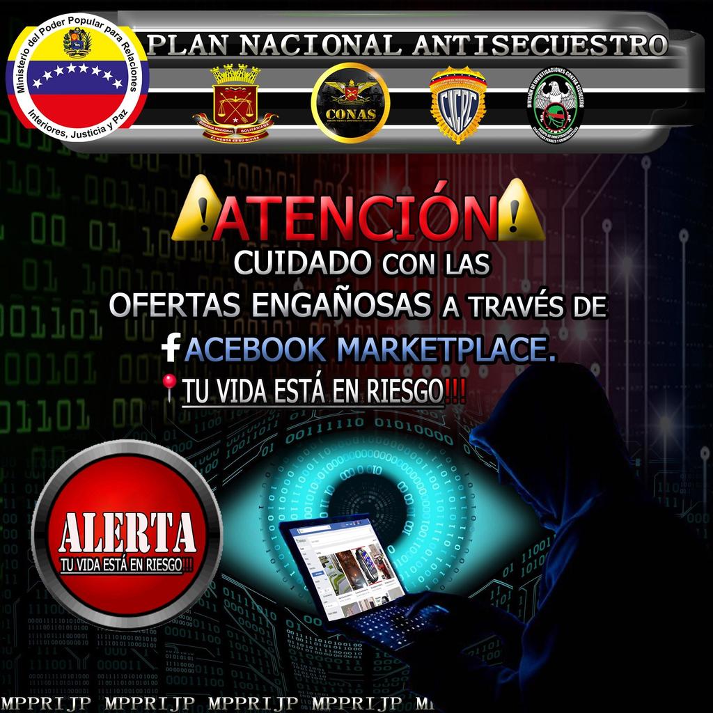 GAES34OFICIAL's tweet photo. #16Oct .@aragua42, Evita ser estafado manténgase  alerta a cualquier oferta engañosa de Marketplace. #JuntosSomosMás
#VenezuelaTieneConQué #GNBCONAS
#GNBGAESARAGUA
JuntosPuebloyGNBInvictos 
.@PresidencialVen
.@PrensaCmdteGral https://t.co/1aaTXuuCNp