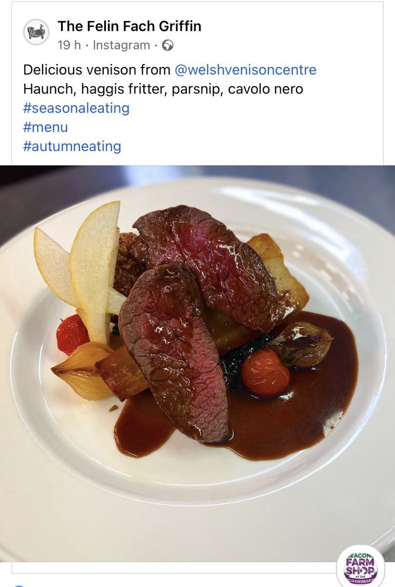 Wow… how good does our venison look being served at the <a href="/felinfachgriff/">Felin Fach Griffin</a> 
♥️
