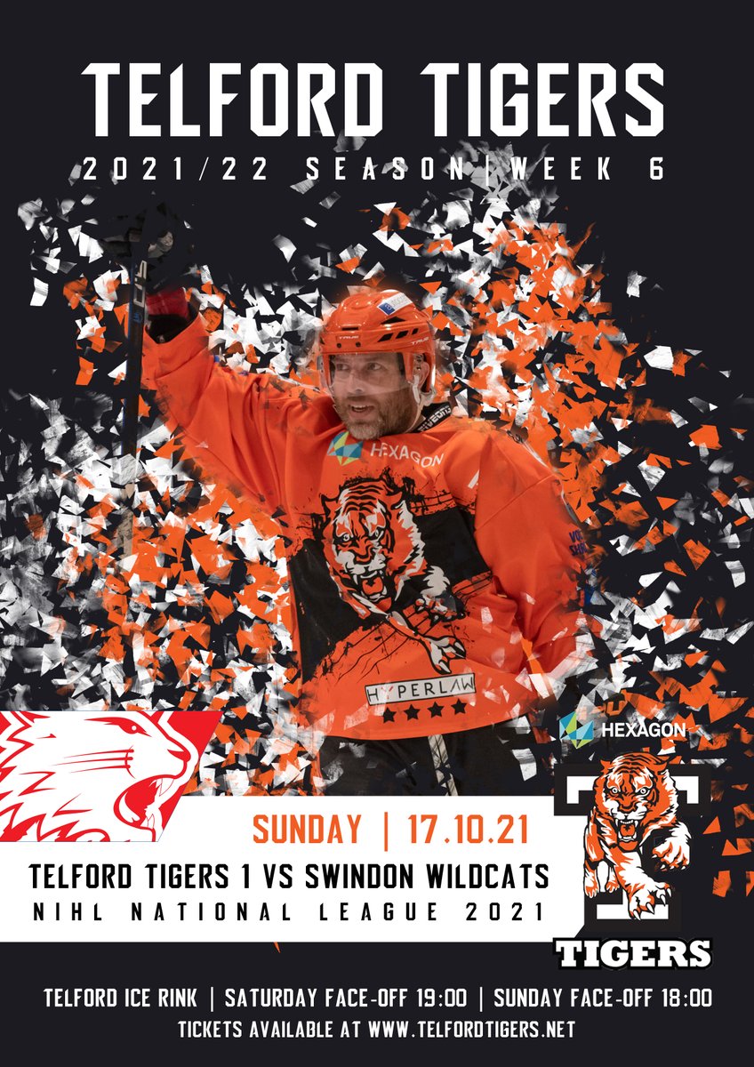 It's the battle of the big cats 👀

<a href="/Telford_Tigers/">Autocraft Telford Tigers</a> 🆚 <a href="/SwinWildcats/">The Bespoke Guardians Swindon Wildcats</a> 
 
📆 Sunday 17th October
🚪 Doors open 17:10
⏰ 18:00 face off

Pre-book your ticket here 🎟👉🏼  bit.ly/3v8LytN
Buy your streaming pass here  🎥👉🏼 bit.ly/3FUQ580

#telfordtigers #eiha