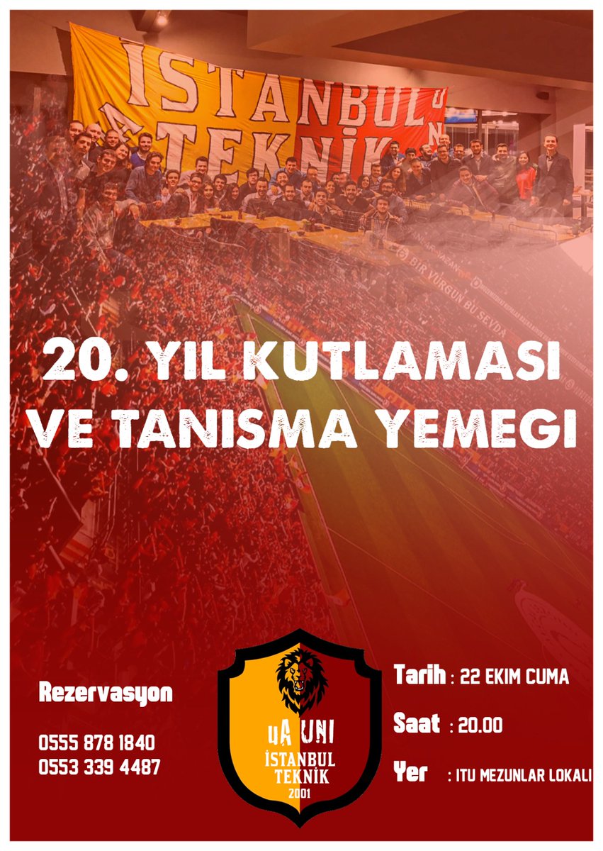 2001'den beri "Maslak Sadece Cimbombom'undur" mottosunu bir slogandan daha fazlası haline getiren oluşumuzun 20. Yılını kutlamanın mutluluğu içindeyiz. Aramıza yeni katılan arkadaşlarımızı ve senelerdir kulübümüzde paha biçilemez emekleri olan değerli mezunlarımızı bekliyoruz.